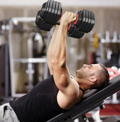 Quick-Dial Adjustable Dumbbell (10–55 lb)