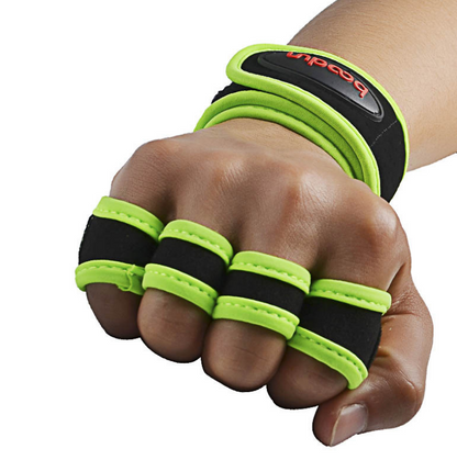 Half-Finger Lifting Gloves with Wrist Wraps
