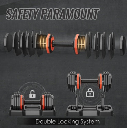 Quick-Dial Adjustable Dumbbell (10–55 lb)