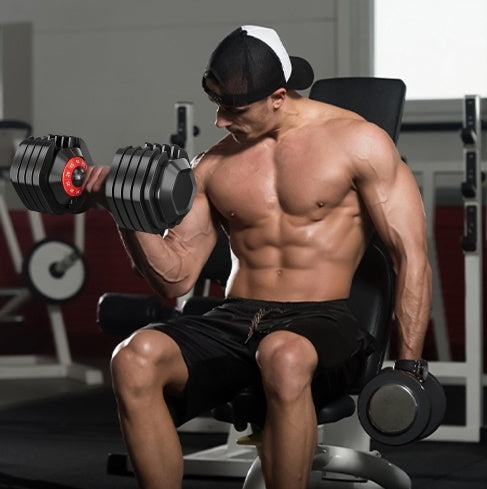 Quick-Dial Adjustable Dumbbell (10–55 lb)